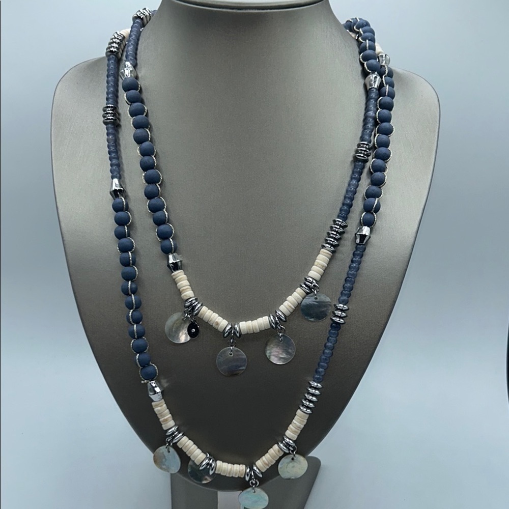 Chico’s Bohemian Blue Beaded Necklace